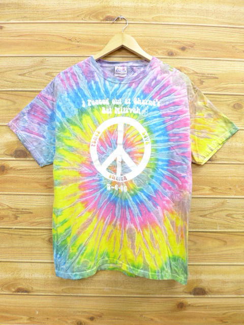 L★古着 Tシャツ ピースマーク タイダイ/15aug06【n】