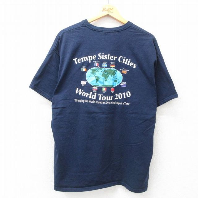半袖Tシャツ 地球 ネイビー L | 古着