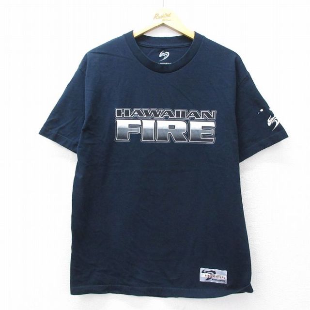 半袖Tシャツ HAWAIIAN FIRE ネイビー L | 古着