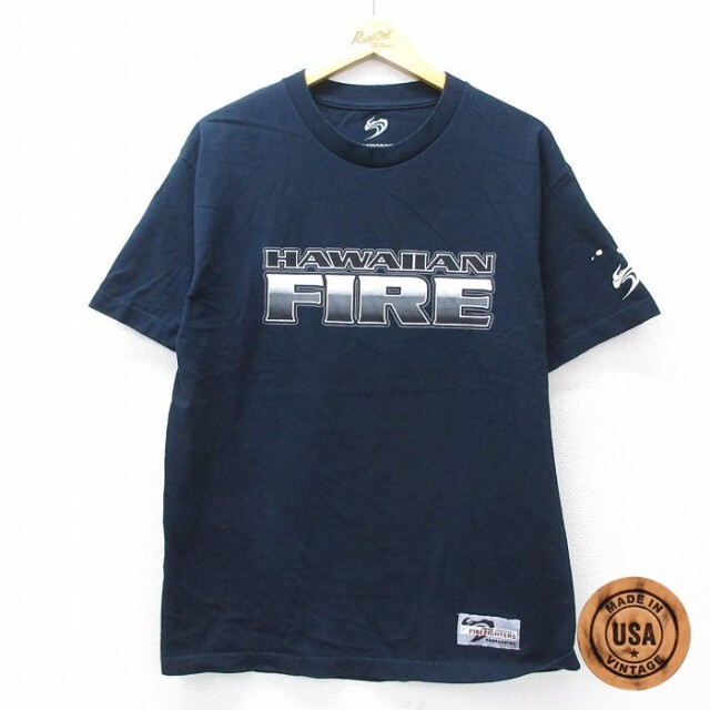 【50%OFF】半袖Tシャツ HAWAIIAN FIRE ネイビー L | 古着