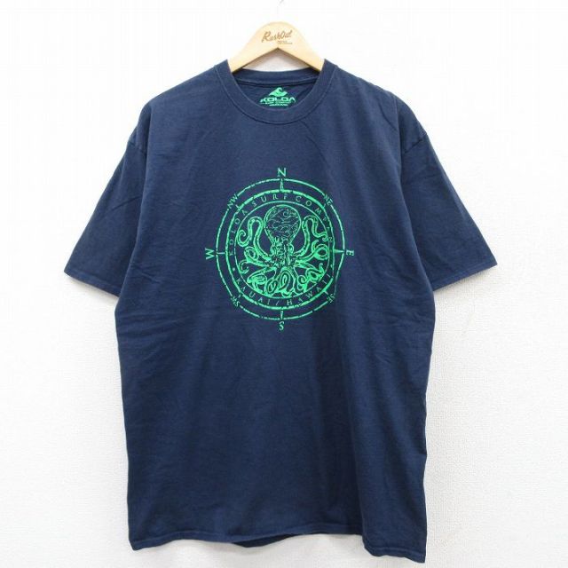 半袖Tシャツ タコ ネイビー XL | 古着