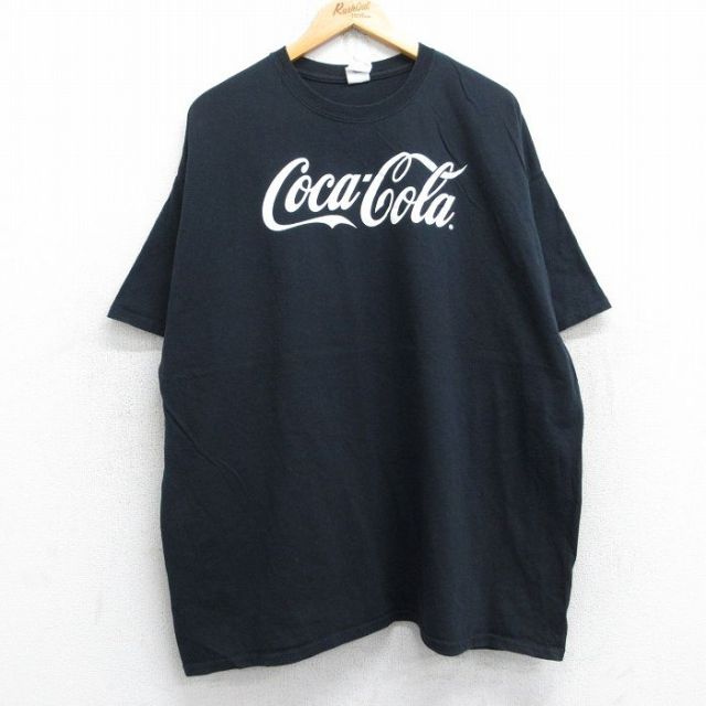 XL★古着 半袖 Tシャツ メンズ コカコーラ ベル 大きいサイズ コットン クルーネック 黒 ブラック 【spe】 25aug30 中古