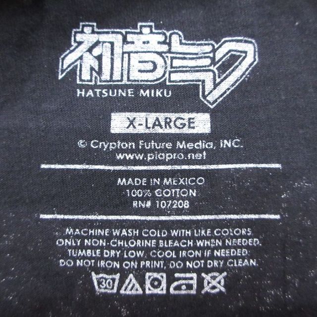 古着通販 XL☆古着 半袖 Tシャツ メンズ 初音ミク コットン クルー