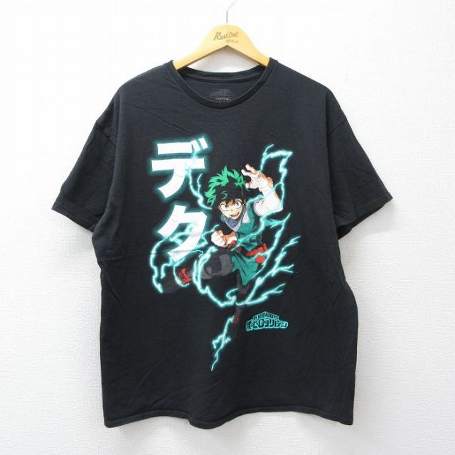 半袖Tシャツ 僕のヒーローアカデミア ブラック XL | 古着