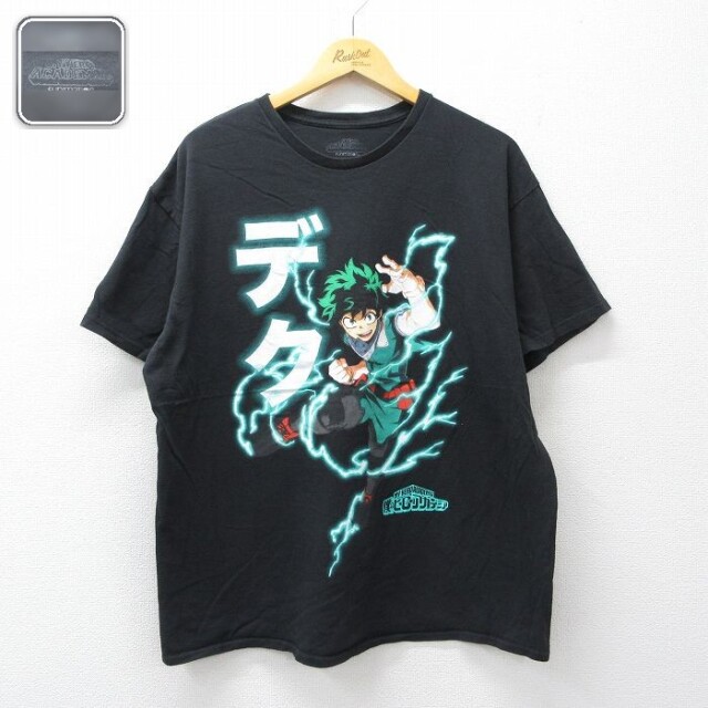 【20%OFF】半袖Tシャツ 僕のヒーローアカデミア ブラック XL | 古着