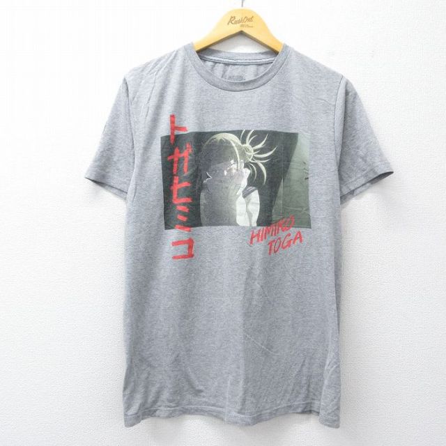 半袖Tシャツ 僕のヒーローアカデミア グレー霜降り L | 古着