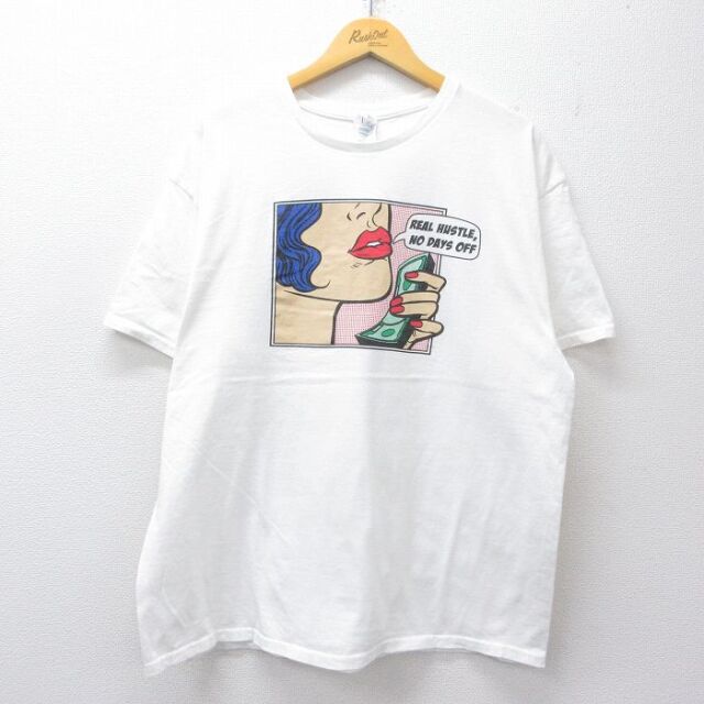 半袖Tシャツ REAL HUSTLE ホワイト メンズXL相当 | 古着