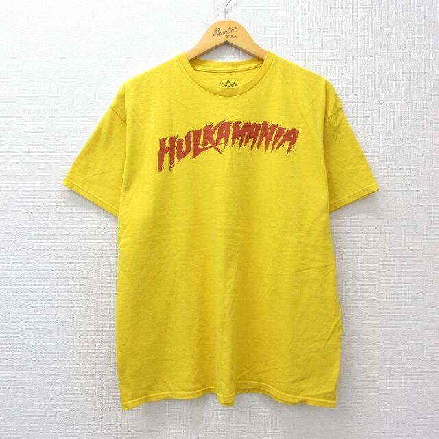 90s 半袖Tシャツ ワールドプロレスリング イエロー XL | 古着