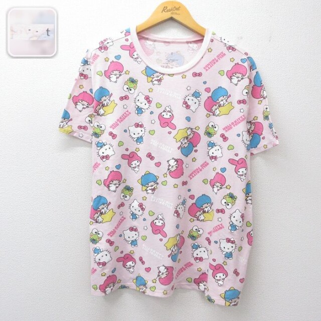 【20%OFF】サンリオ 半袖Tシャツ ハローキティ ピンク メンズXL相当 | 古着