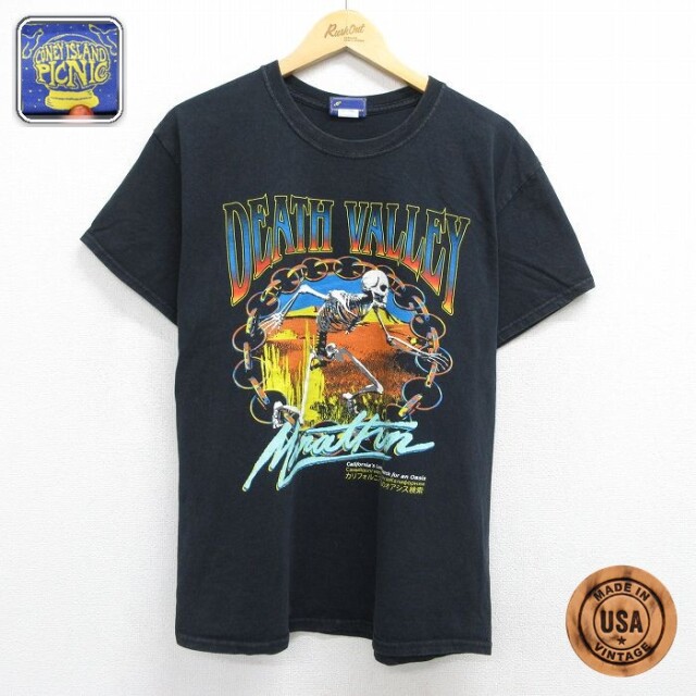 【20%OFF】半袖Tシャツ DETH VALLEYプリント ブラック メンズL相当 | 古着