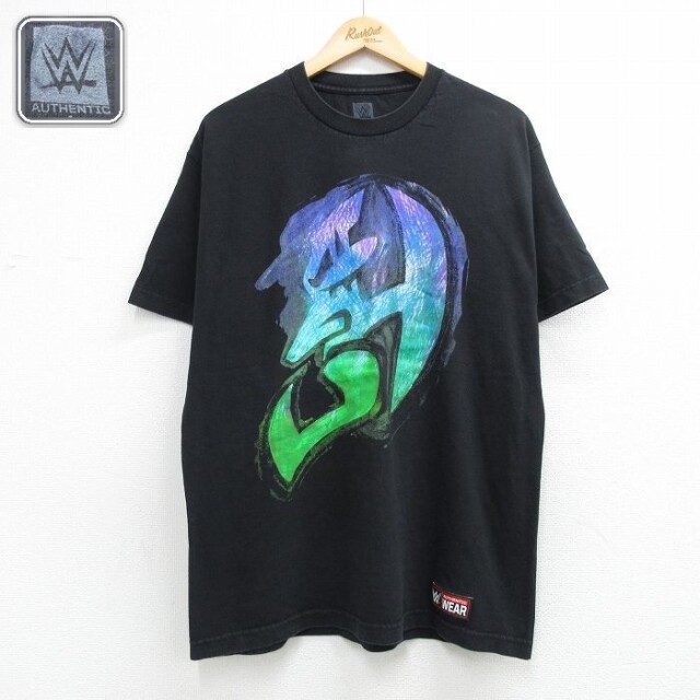 【20%OFF】ワールドプロレスリング 半袖Tシャツ ジェフハーディープリント ブラック メンズL相当 | 古着