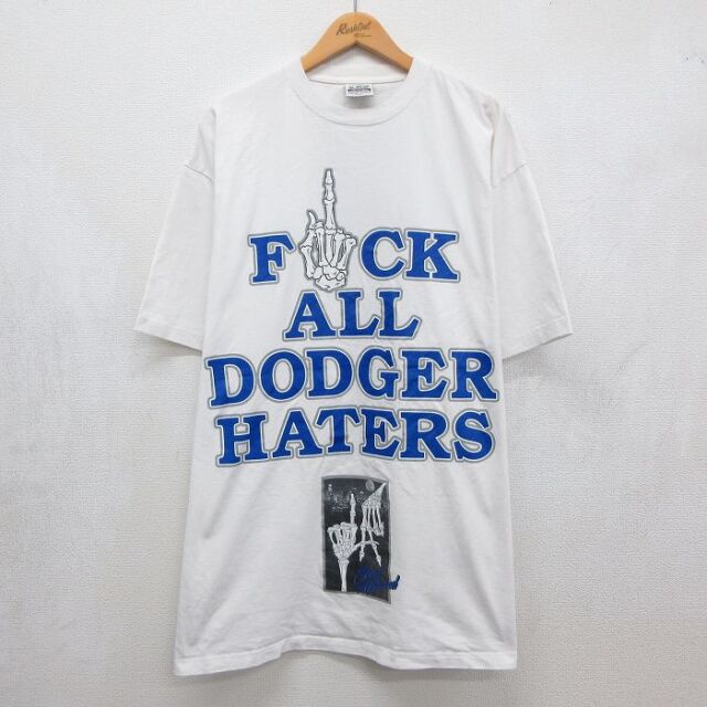 半袖Tシャツ DODGER HATERSプリント ホワイト メンズXL相当 | 古着