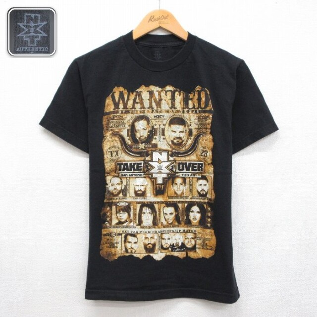 【20%OFF】ワールドプロレスリング 半袖Tシャツ 中邑真輔 ボビールード ブラック メンズS相当 | 古着