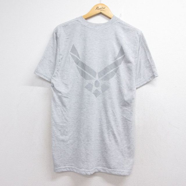 L★古着 半袖 Tシャツ メンズ ミリタリー USエアフォース リフレクター クルーネック USA製 グレー 霜降り 26jun11
