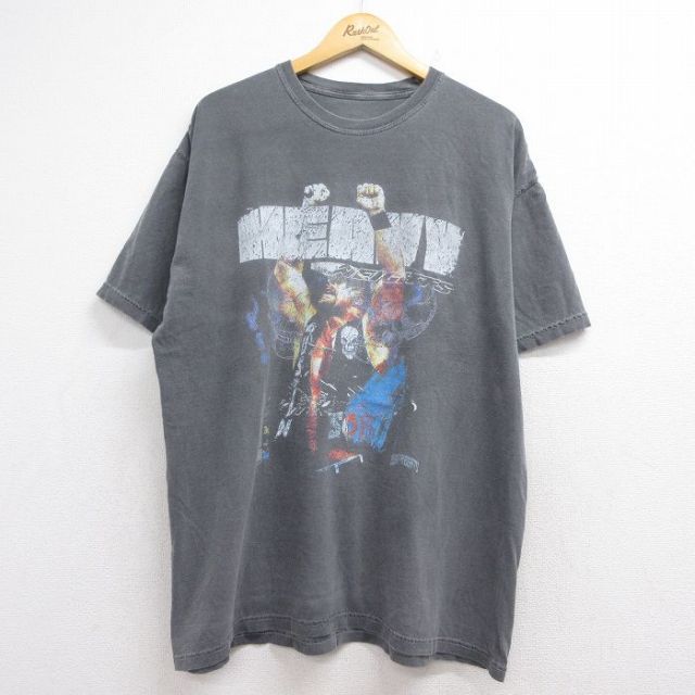 ワールドプロレスリング 半袖Tシャツ オースチン グレー メンズXL相当 | 古着