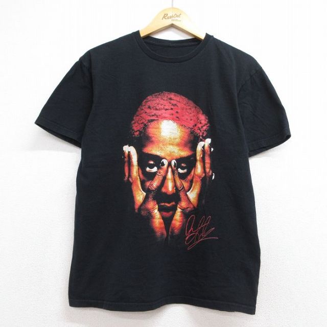 NBA シカゴブルズ デニスロッドマン 半袖Tシャツ ブラック メンズL相当 | 古着