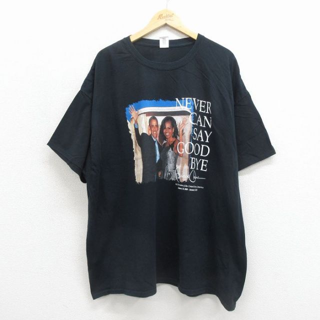 半袖Tシャツ オバマ大統領プリント ブラック メンズXL相当 | 古着