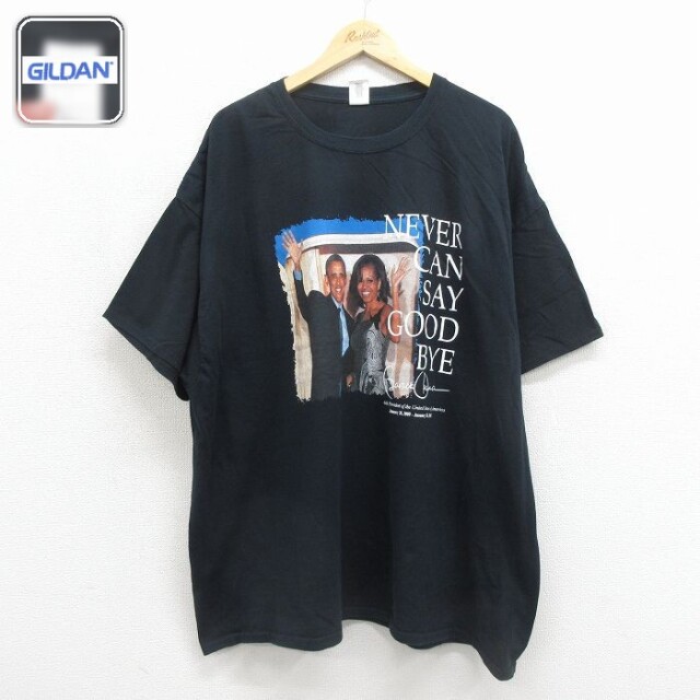 半袖Tシャツ オバマ大統領プリント ブラック メンズXL相当 | 古着