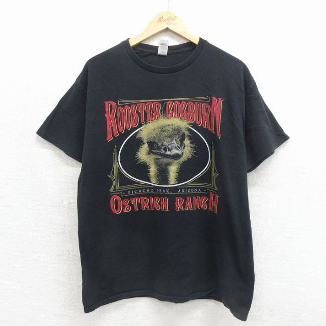 半袖Tシャツ ダチョウ ブラック メンズL相当 | 古着
