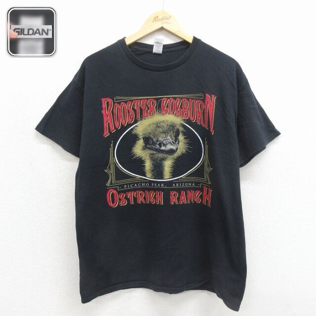 半袖Tシャツ ダチョウ ブラック メンズL相当 | 古着
