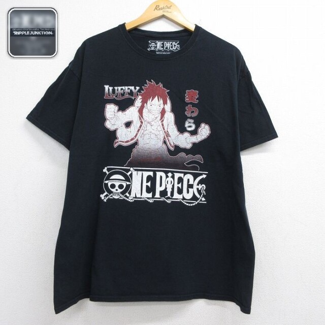 ワンピース 半袖Tシャツ モンキーDルフィ ブラック メンズXL相当 | 古着
