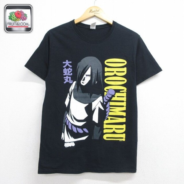 フルーツオブザルーム 半袖Tシャツ 大蛇丸プリント ブラック メンズS相当 | 古着