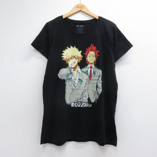 半袖Tシャツ 僕のヒーローアカデミア ブラック メンズXL相当 | 古着