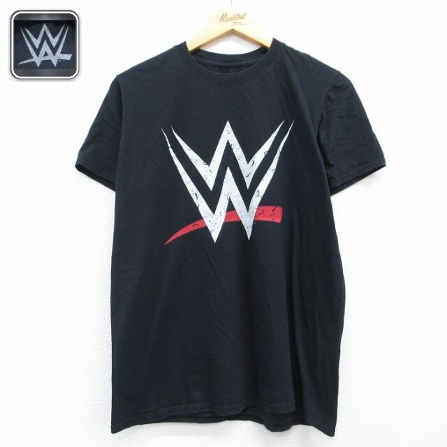 半袖Tシャツ ワールドプロレスリング ブラック メンズM相当 | 古着