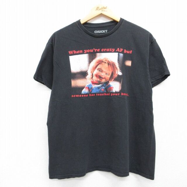 ホラー映画 半袖Tシャツ チャイルドプレイ ブラック メンズL相当 | 古着