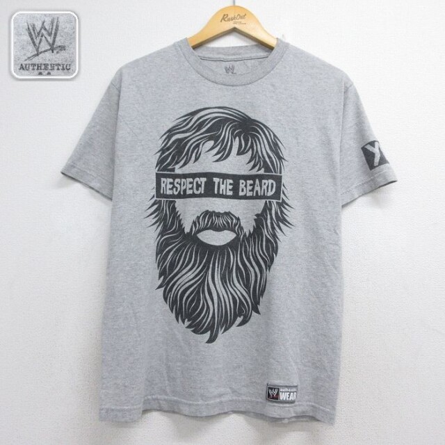 ワールドプロレスリング 半袖Tシャツ ダニエルブライアン グレー メンズM相当 | 古着