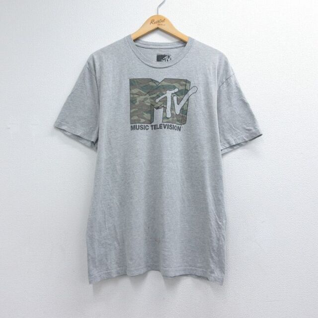 MTV 半袖Tシャツ 霜降り グレー メンズXL相当 | 古着