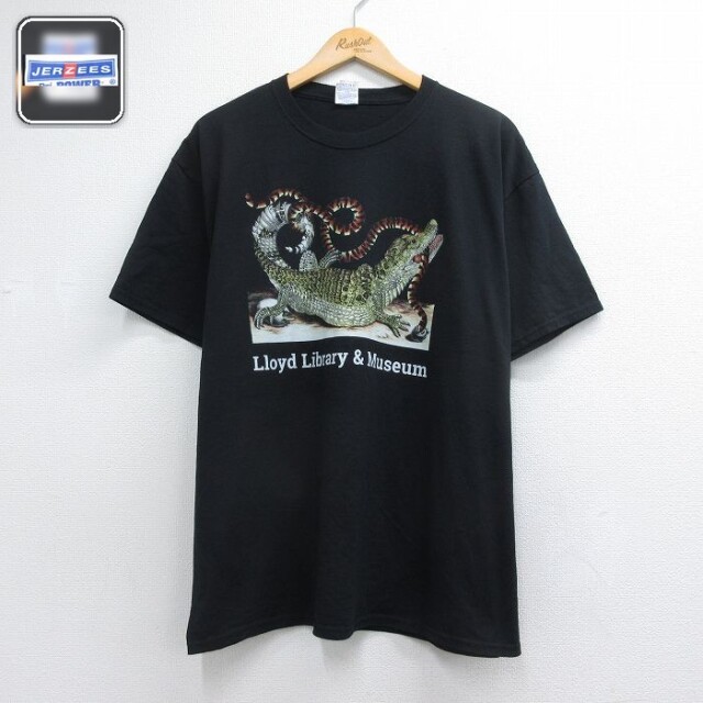 ジャージーズ 半袖Tシャツ アート ブラック メンズXL相当 | 古着