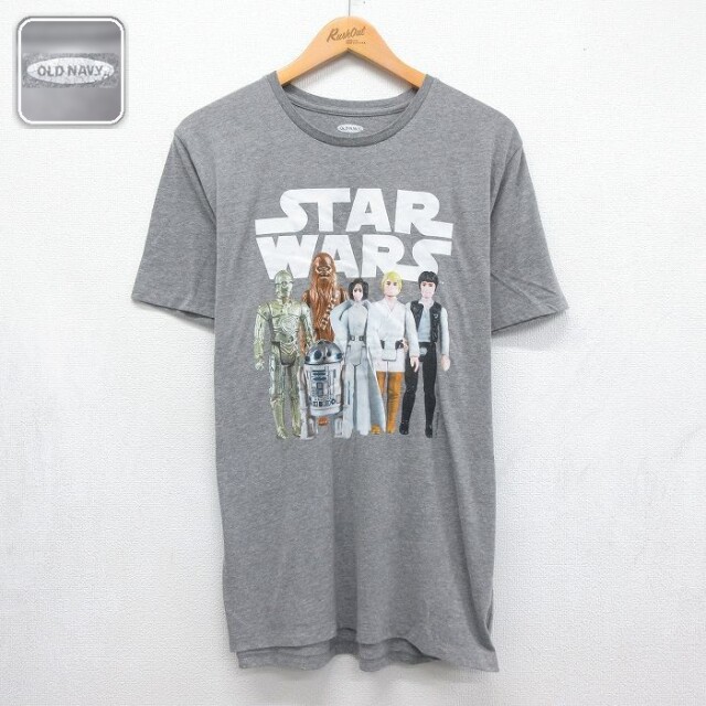 オールドネイビー 半袖Tシャツ スターウォーズ グレー メンズL相当 | 古着