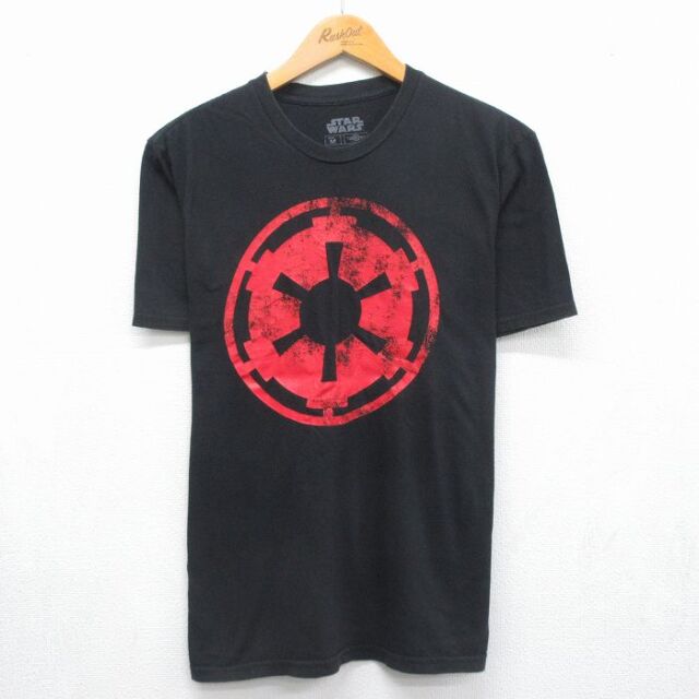 M★古着 半袖 Tシャツ メンズ スターウォーズ 帝国軍 コットン クルーネック ブラック 26jul10