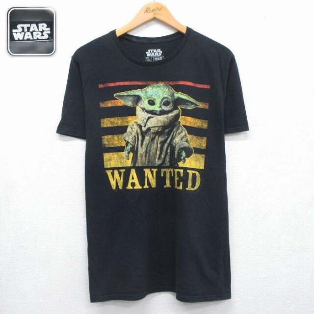 スターウォーズ 半袖Tシャツ ベビーヨーダ ブラック メンズL相当 | 古着