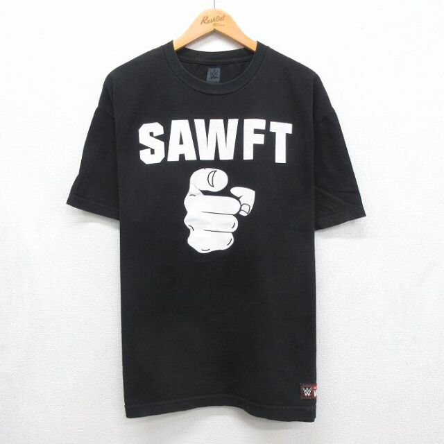 XL★古着 半袖 Tシャツ メンズ ワールドプロレスリング エンツォアモーレ ビッグキャス SAWFT コットン クルーネック ブラック 26jul10