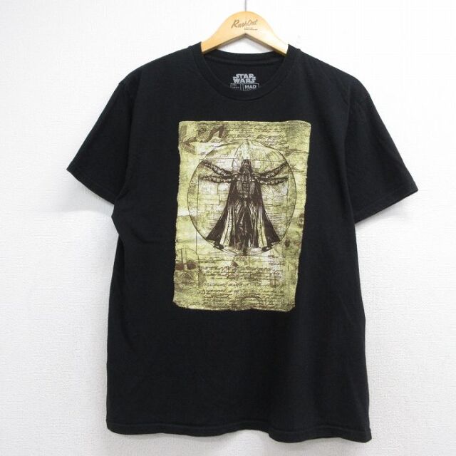 スターウォーズ 半袖Tシャツ ダースベイダープリント ブラック メンズL相当 | 古着