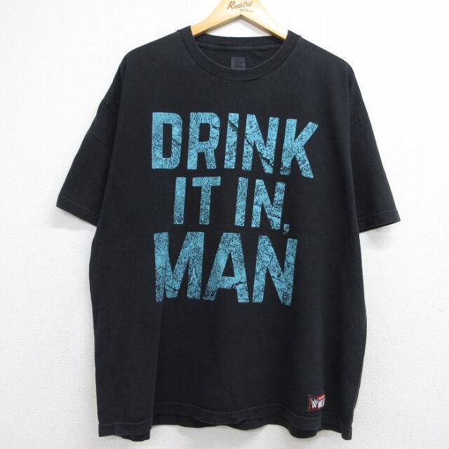 クリスジェリコ 半袖Tシャツ ワールドプロレスリング ブラック メンズXL相当 | 古着