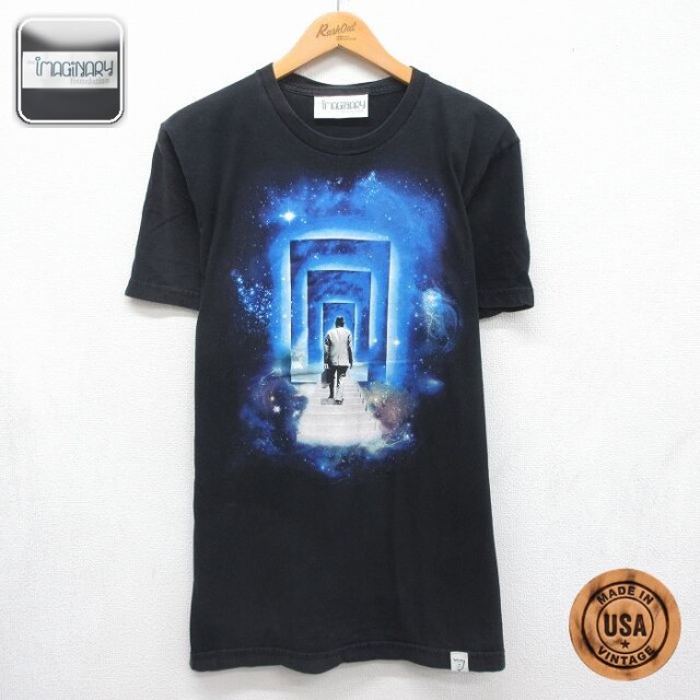 半袖Tシャツ アート ブラック メンズL相当 | 古着