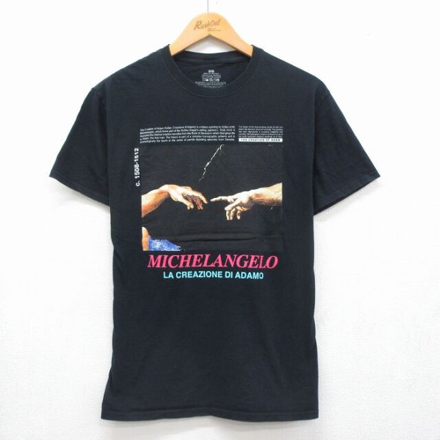 半袖Tシャツ ミケランジェロ ブラック メンズM相当 | 古着