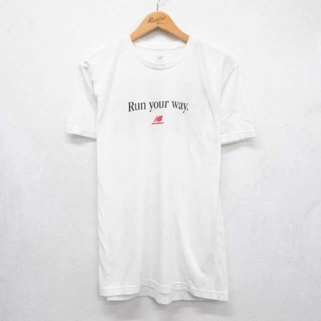 ニューバランス 半袖Tシャツ Run ホワイト メンズM相当 | 古着