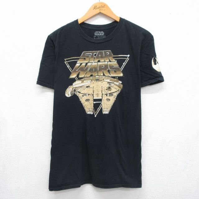 スターウォーズ 半袖Tシャツ ミレニアムファルコン ブラック メンズL相当 | 古着