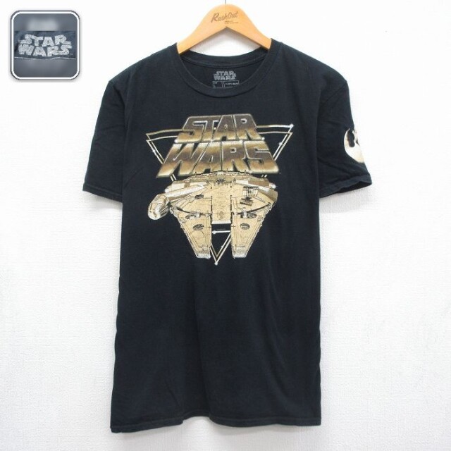 スターウォーズ 半袖Tシャツ ミレニアムファルコン ブラック メンズL相当 | 古着