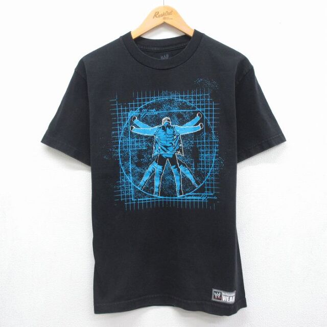 クリスジェリコ 半袖Tシャツ ワールドプロレスリング ブラック メンズM相当 | 古着