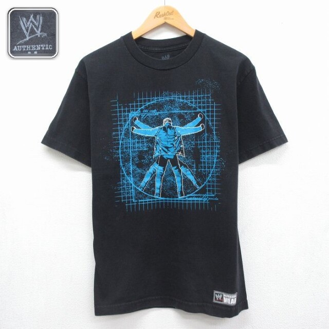 クリスジェリコ 半袖Tシャツ ワールドプロレスリング ブラック メンズM相当 | 古着