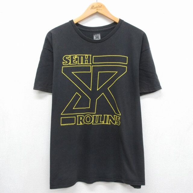 セスロリンズ 半袖Tシャツ ワールドプロレスリング ブラック メンズXL相当 | 古着