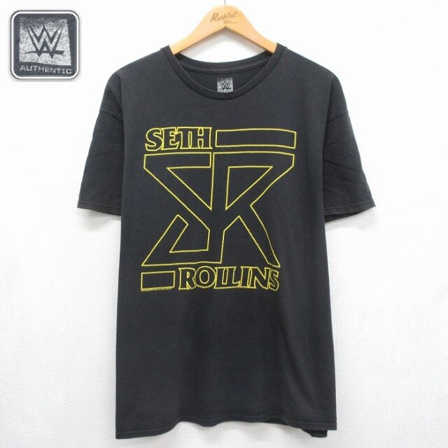 セスロリンズ 半袖Tシャツ ワールドプロレスリング ブラック メンズXL相当 | 古着