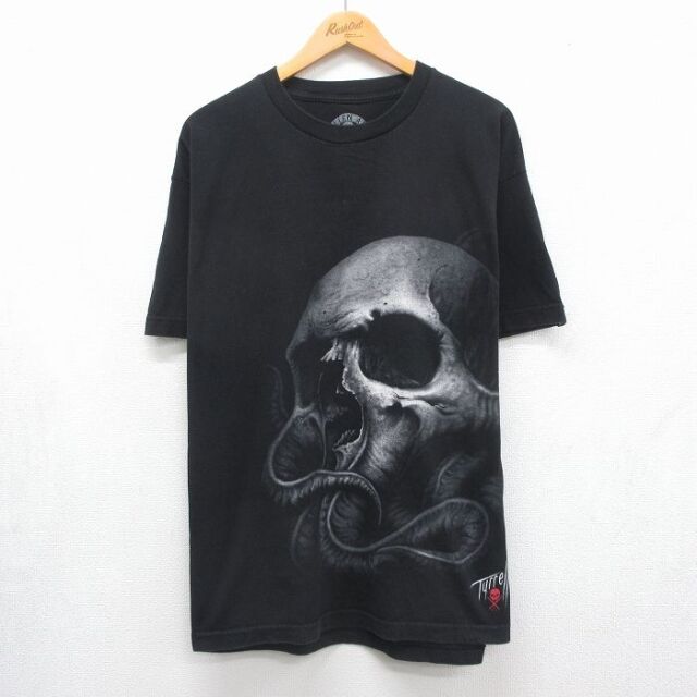 半袖Tシャツ スカル ブラック メンズXL相当 | 古着