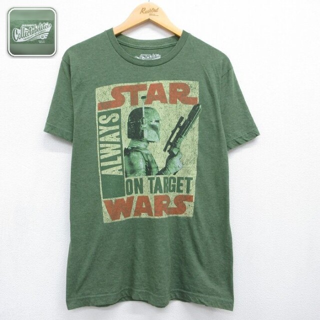 オールドネイビー 半袖Tシャツ スターウォーズボバフェット グリーン メンズL相当 | 古着