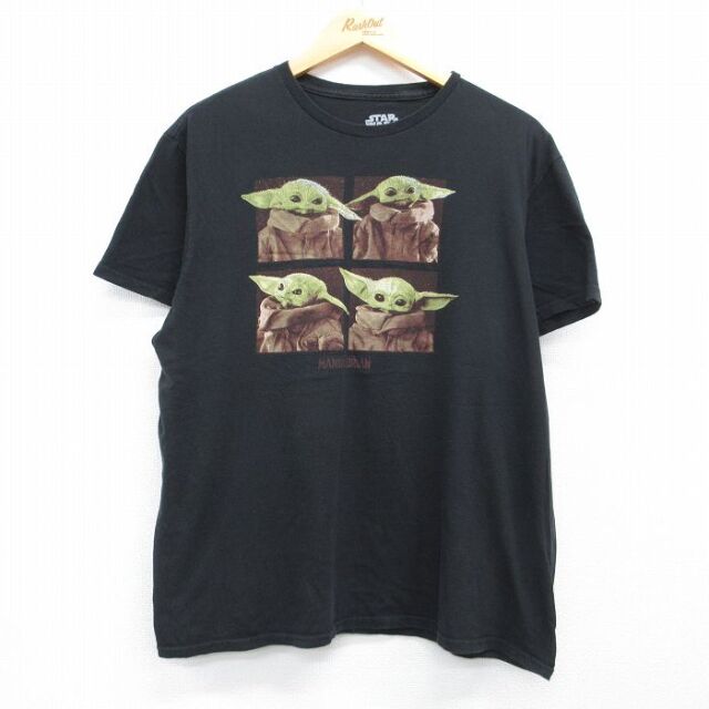 スターウォーズ 半袖Tシャツ ベビーヨーダ ブラック メンズXL相当 | 古着